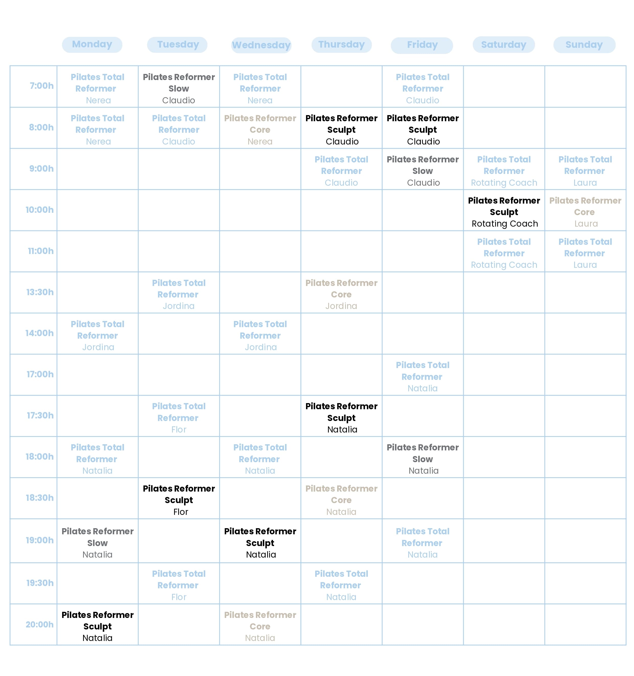 Schedules